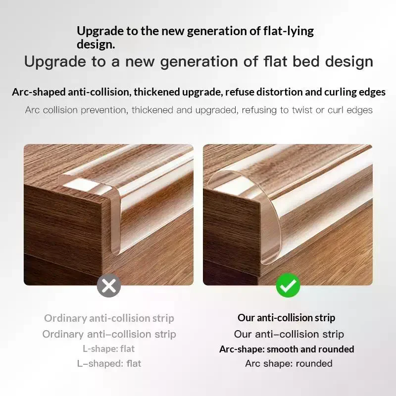

Child Safety Bumper Guard Transparent Self-Adhesive Edge Protector For Tables Furniture Corners Soft Baby-Proofing Strips