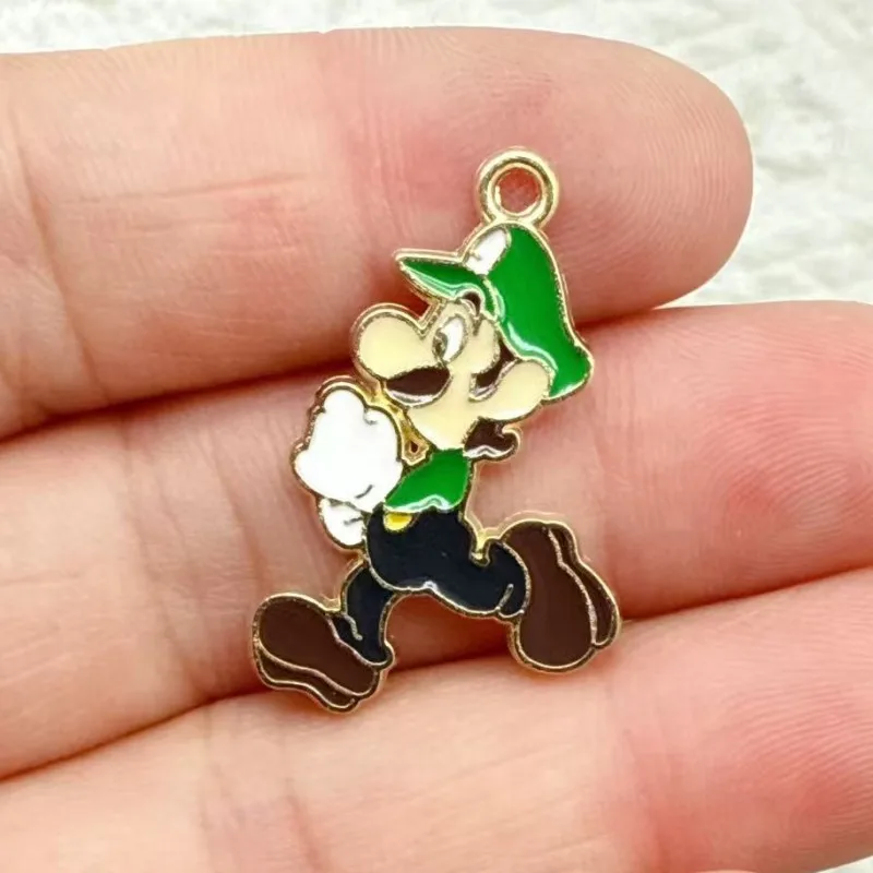 10 stuks schattige Super Mario Bros DIY sleutelhanger metaal handgemaakt legering anime game sleutelhanger sleutelring cadeau voor fans