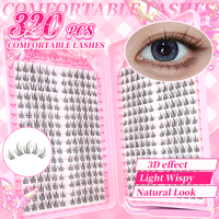 Natural Lightweight 320 Cluster False Eyelashes C-Curl Sunflower Style Reusable for Beginners