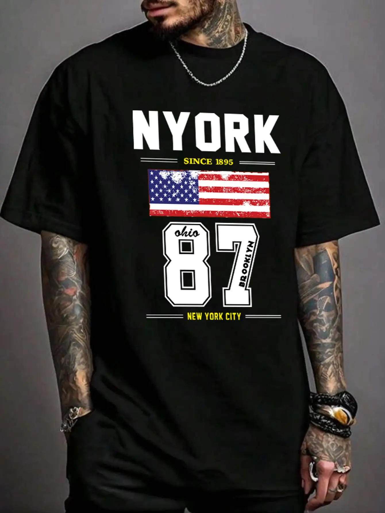 1pcs T shirt for men Summer 100% Cotton Short sleeve Graphic Sports T shirts Men clothing crewneck Harajuku Printed Solid color