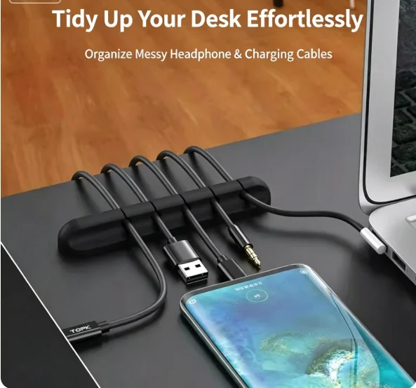Desktop cable manager, mobile phone charging cable, data cable organizer, cable holder, storage bundle hub buckle - Detail 1