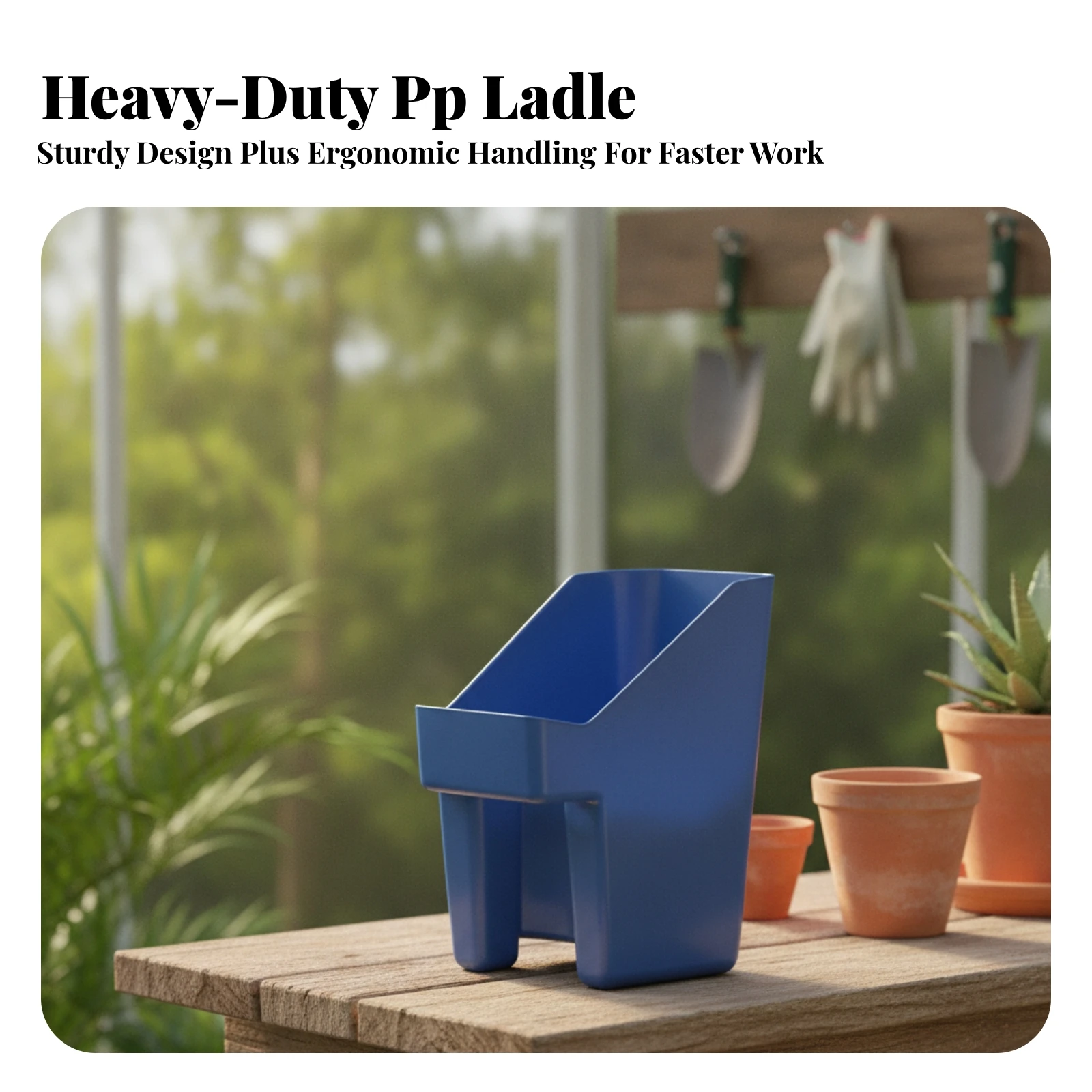 Plastic Feed Scoop Easy-Grip Hand Scooper for Livestock Owners, Barn, Stable