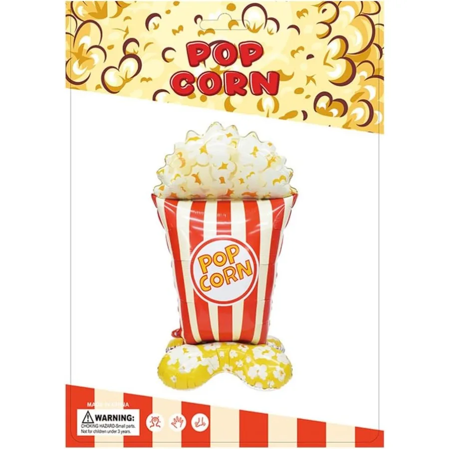Palloncino gigante per popcorn da 60 pollici Palloncino autoadesivo per popcorn di carnevale per la decorazione della festa notturna di film di compleanno