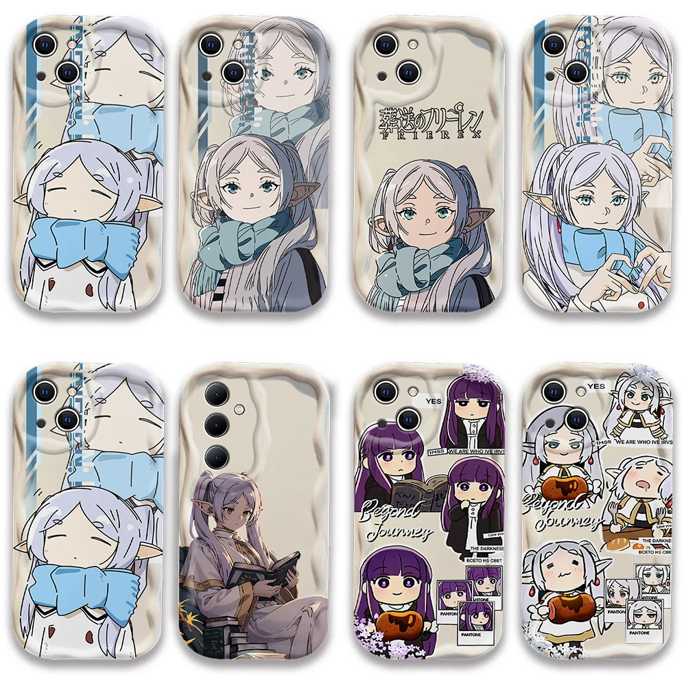 Anime Frieren Beyond Journeys End 3D Wave Case For iPhone 16 15 14 13 12 11 Pro Max Mini X XR XSMAX 8 7 6S Plus Silicone Cover