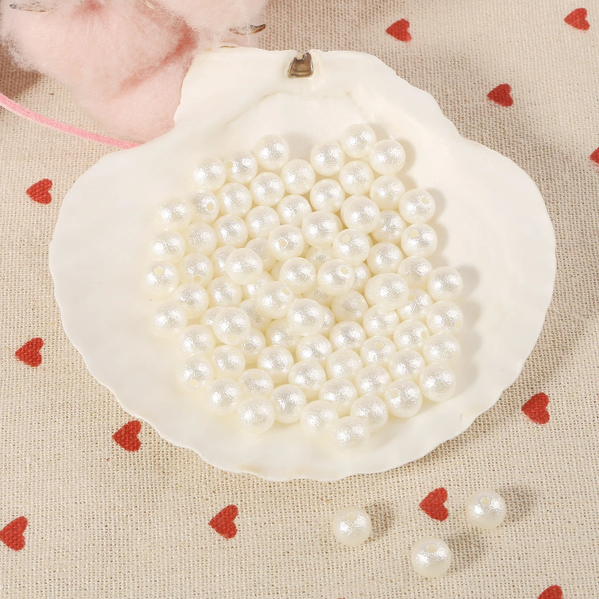 itation Pearl Decorative Beads 4/5/6/8/10/12/14/16/18/20mm Fit DIY Bracelet Jewelry Making Wrinkled Skin Round Bead