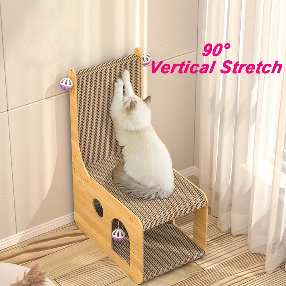 L-Shaped Cat Scratching Post Integrated Cat Scratching Board Cat Nest Thickened Wear-Resistant Cat Scraper Furniture Train Toy