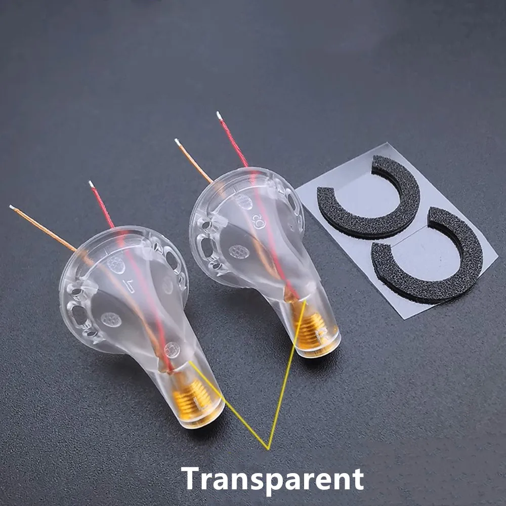 2 пары/лот 15,4 мм наушники с плоской головкой прозрачный корпус DIY MX500 корпус наушников для Diy MX500 Vido TC200 EMX500