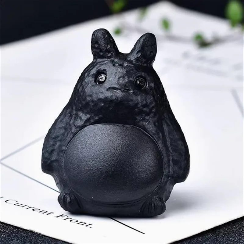 Natural Crystal Toothless Dragon Carved Obsidian Animals Quartz Figurine Healing Crystals Home Decor Reiki Gift
