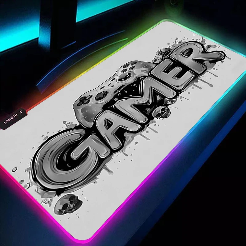 

RGB Pc Mouse Pad Backlight Keyboard Laptop Computer Speed game controller Rubber 90x40cm LED Desk Mat Gaming Acessories Mousepad
