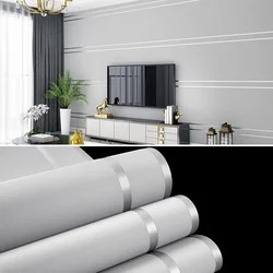 Deerskin Velvet Wallpaper Modern Simple Striped Pattern Living Room Tv Background Home Decor Non-woven Fabric Non Self Adhesive