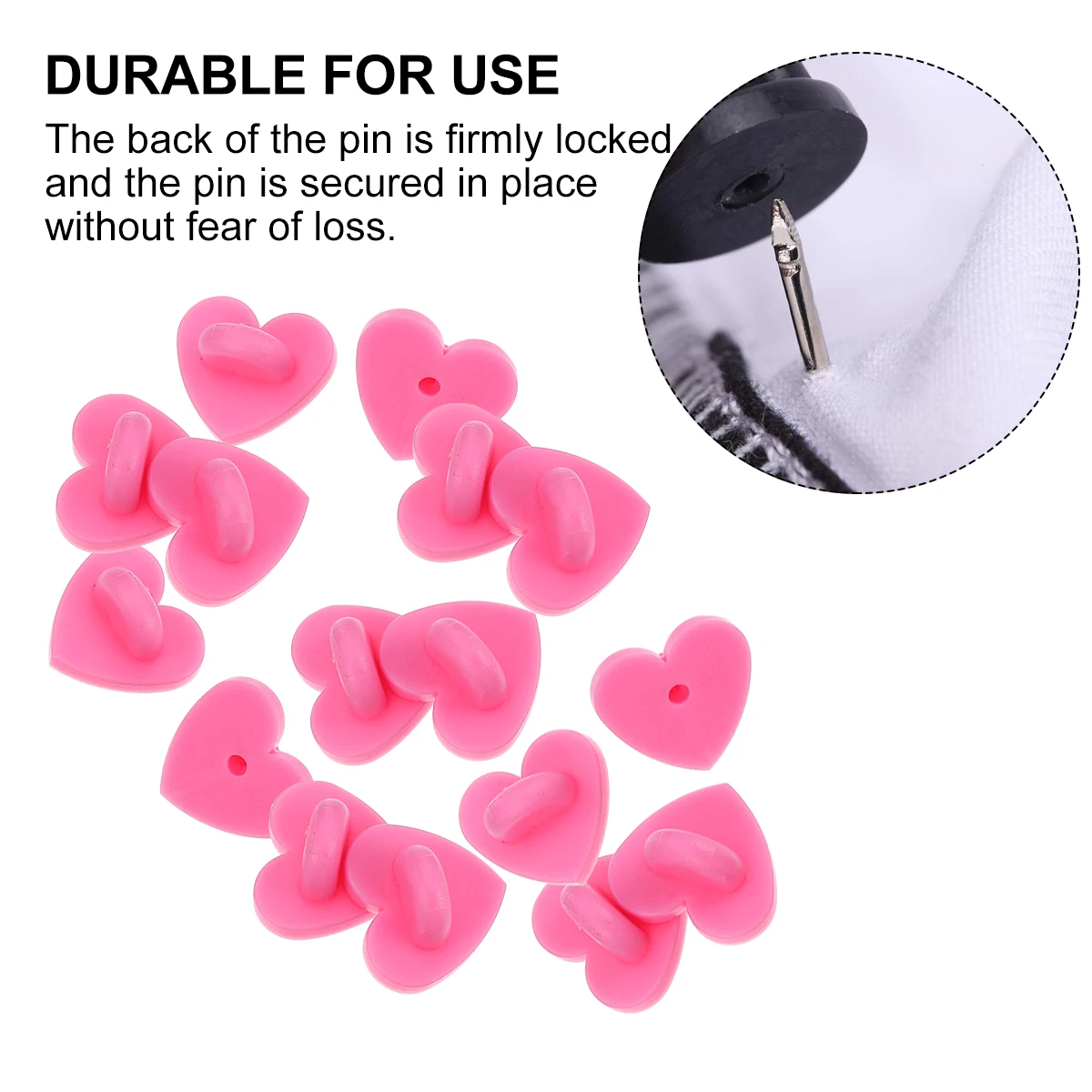 

100 pcs Pink Heart Shaped Brooch Pins Lightweight Portable DIY Craft Project Accessory Heart Backing Buckles Lapel Tie Tacks