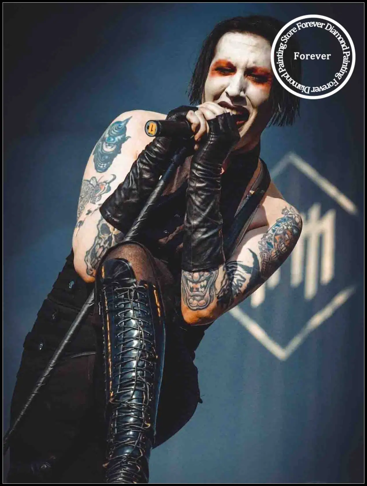 Marilyn Manson Diamond Rhinestones Painting Singer Art Poster
