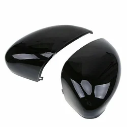 Gloss Black Side Mirror Cover Glossy Black Right&Left Door Wing Mirror Cover Cap For Ford Fiesta MK7 2008-2017