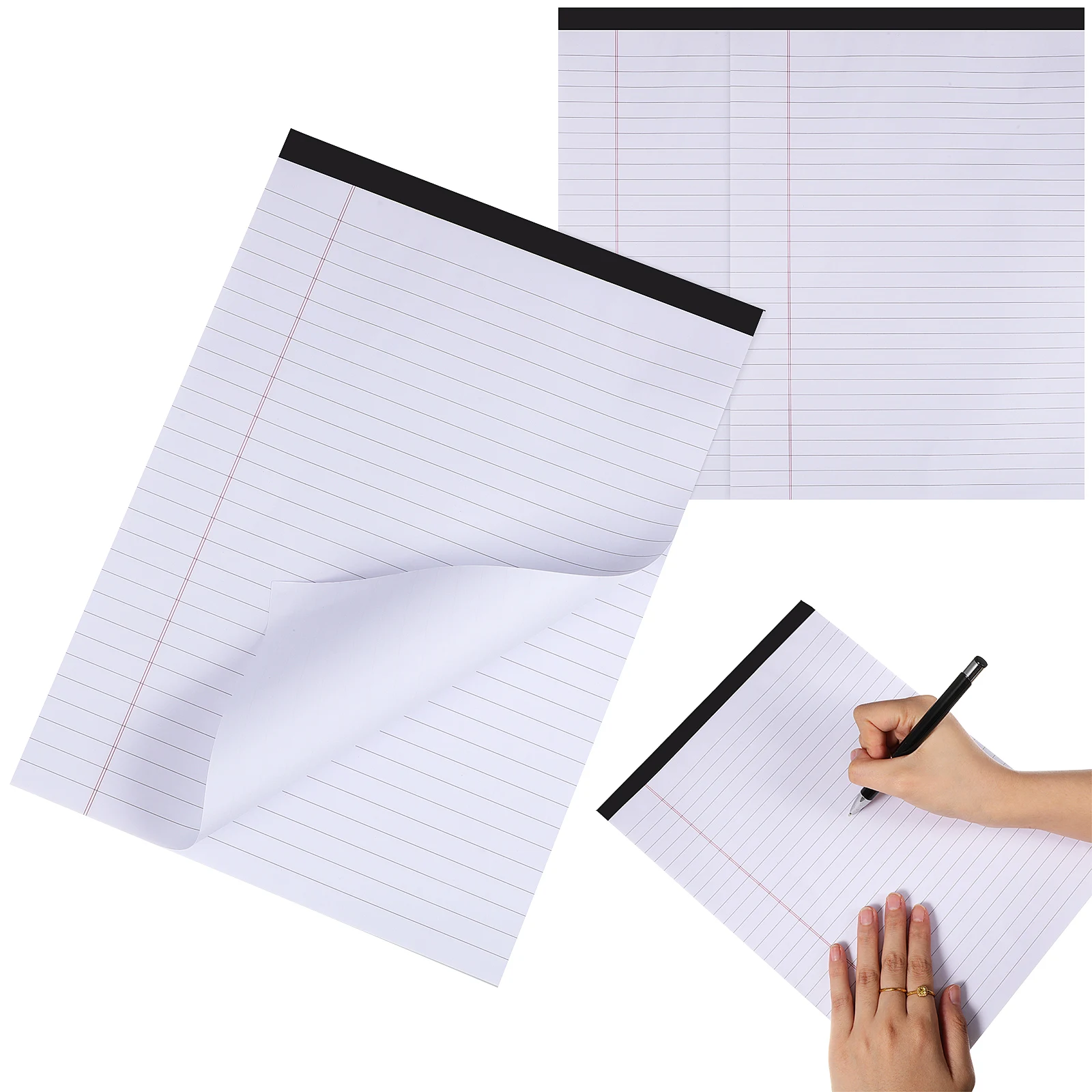 

3pcs A4 Notepad Legal Pads 11.2X8.2 Inch College Ruled 30 Sheets Each Lined Memo Pads Smooth Writing Compact Portable For School