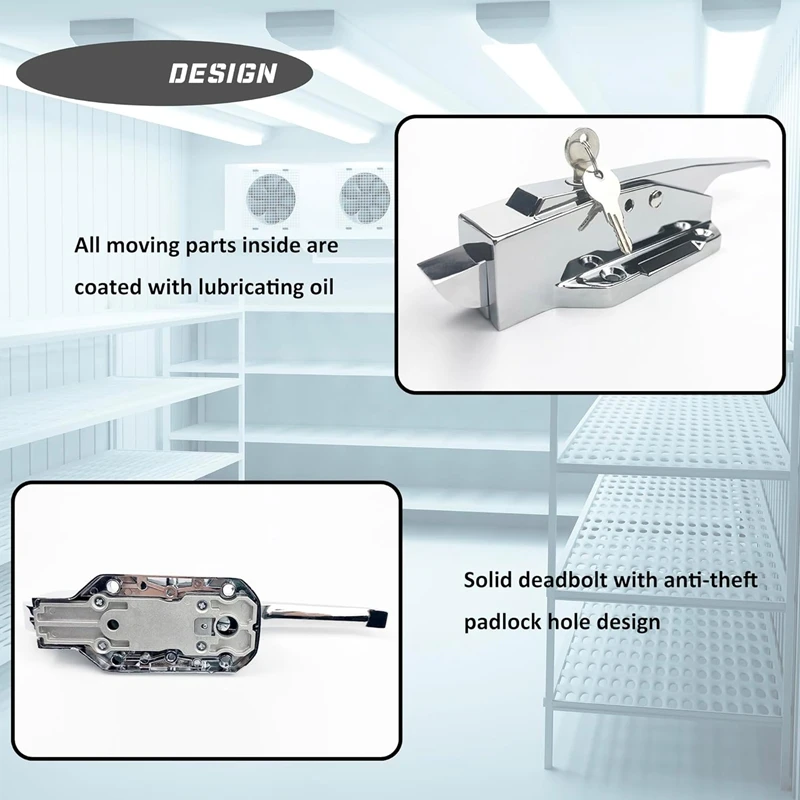 Walk In Freezer chiusure per porte Walk In Cooler maniglia per porta chiusure Kit congelatore Heavy Duty con chiave e asta di spinta In metallo solido durevole