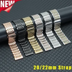 20 22mm Stainless Steel Band for Samsung Galaxy Watch 7 6 5 4 40/44mm 6Classic 43/47mm Metal Bracelet for Huawei GT4 3Pro Strap