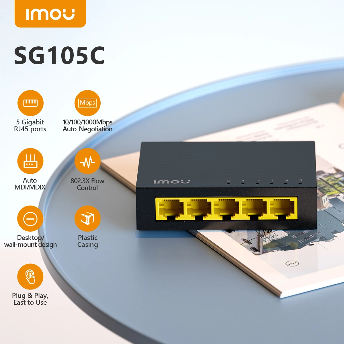 

IMOU 5/8-портовый гигабитный коммутатор, 1000 Мбит/с, мини-сетевой интеллектуальный коммутатор Ethernet, концентратор RJ45, интернет-инжектор для домашней системы безопасности