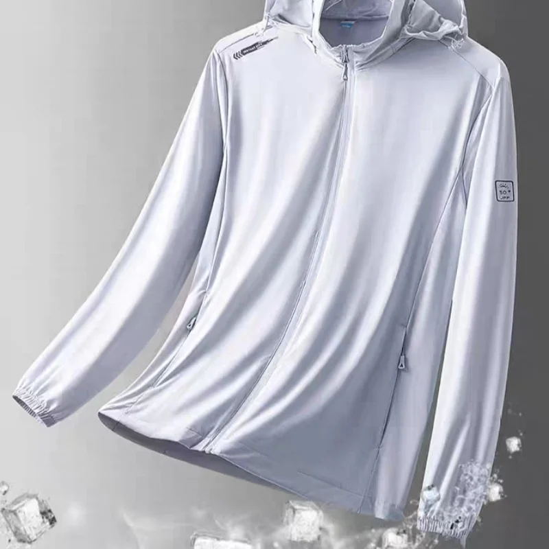 

Men's Summer Professional UV Protection Jacket UPF50+ Ultra Thin Ice Silk Skin Coat for Outdoor Hiking Fishing Camping Sports