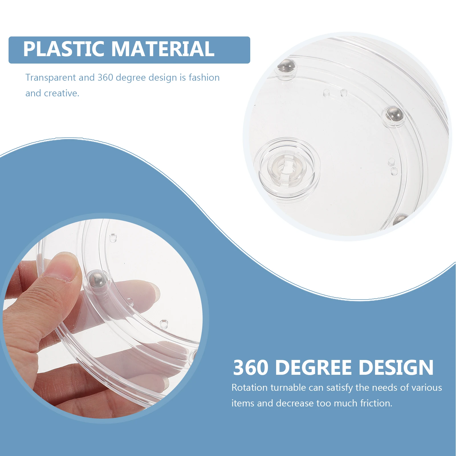 

6 Inches Rotating Plastic Turntable Transparent Accessory Rotation Decorate Stand