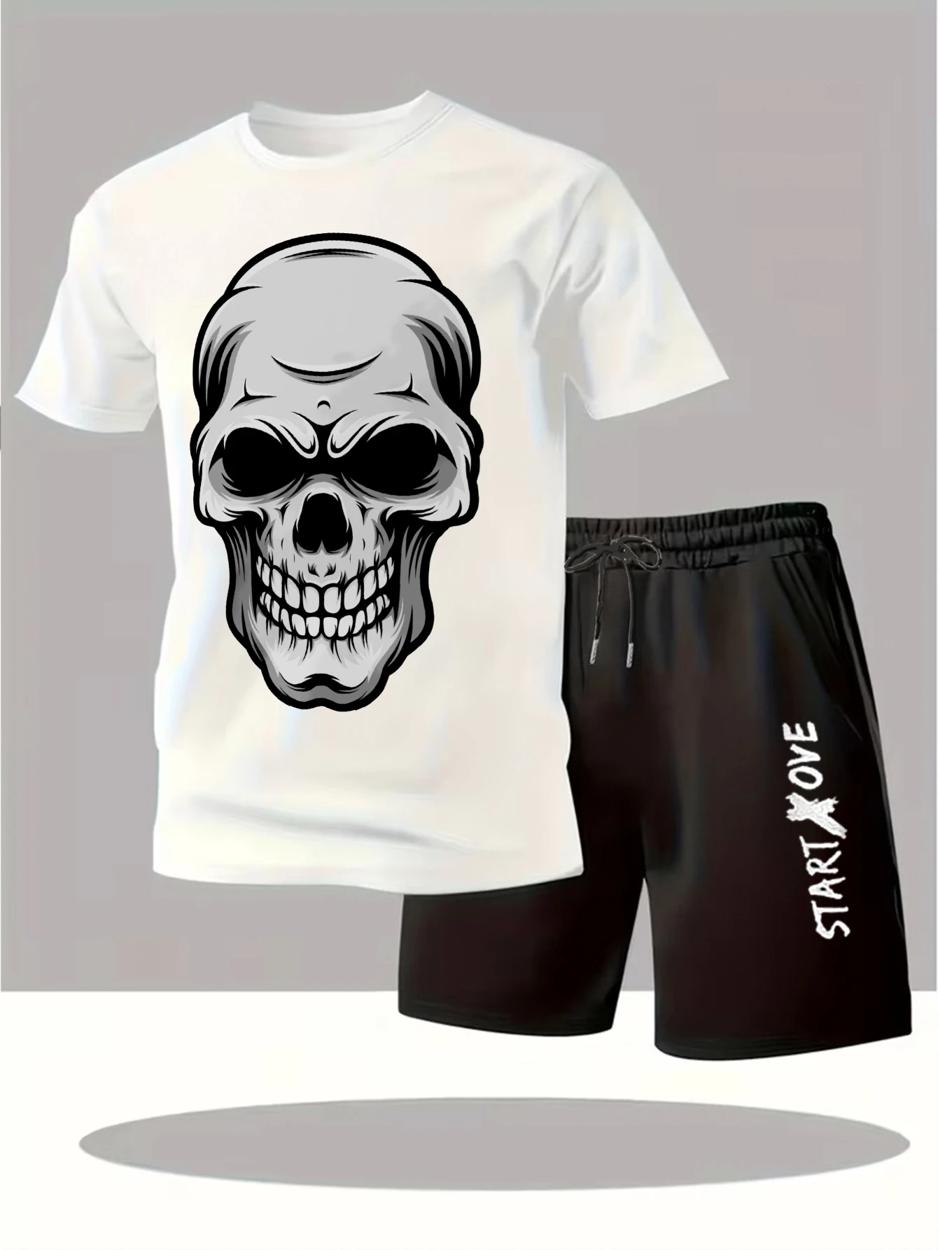 

Мужские комплекты 2025: Новинка! Модный принтованный свитшот и шорты. Мужской костюм с коротким рукавом. Уличная одежда. Графические Y2K-костюмы.