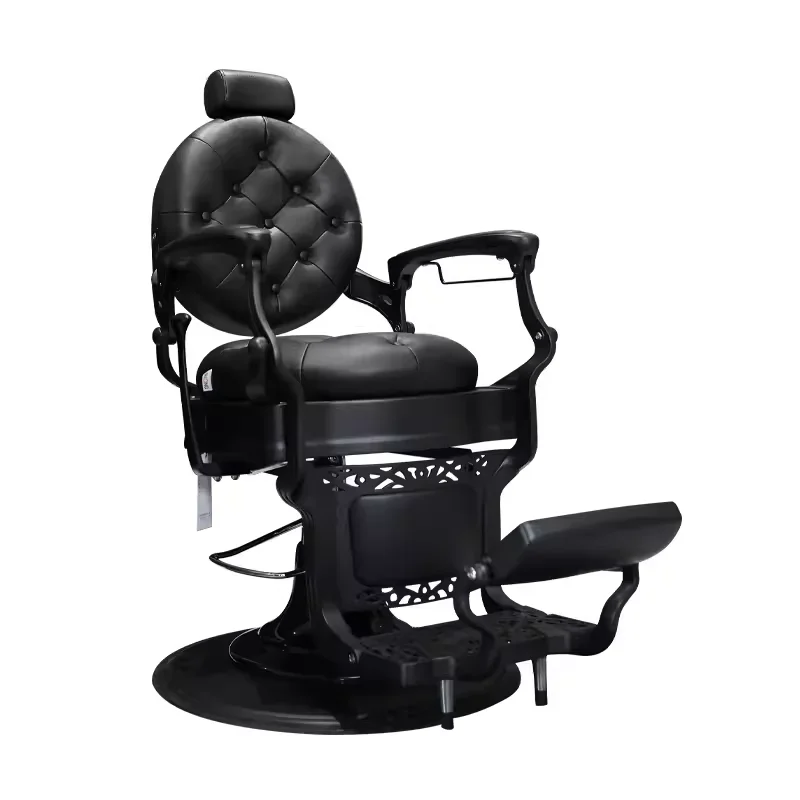 2026 Vintage Retro Barber Chair Hairdressing Hydraulic Recliner Hair Salon Barber Hairdressing Shaving Cutting Chair