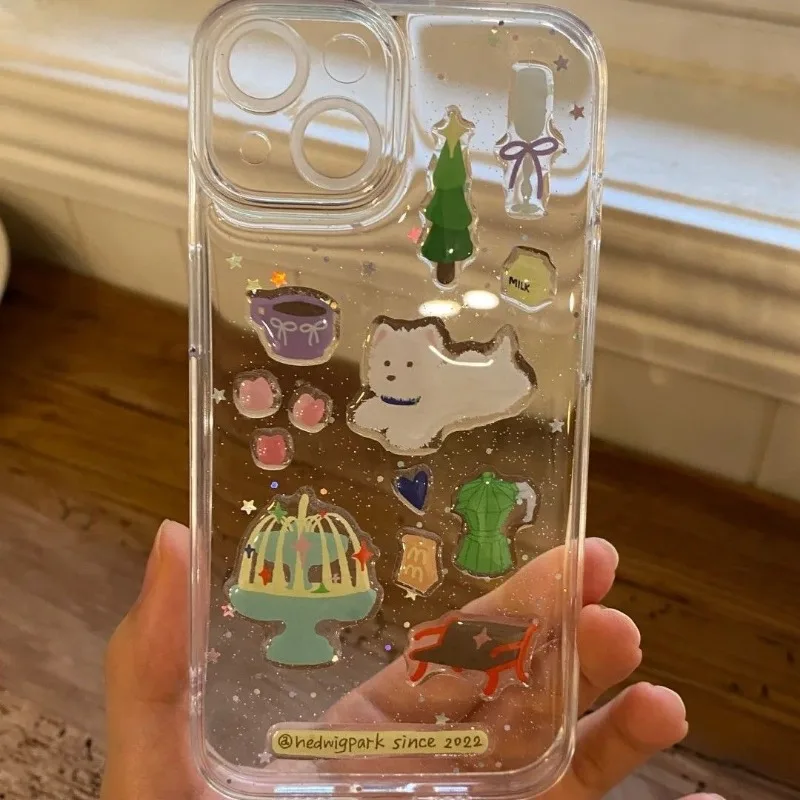 

Ins-style Kawaii Cartoon White Dog 3D Relief Sticker DIY Waterproof Decals for Phone Case Laptop Scrapbook Resin Jelly Stickers