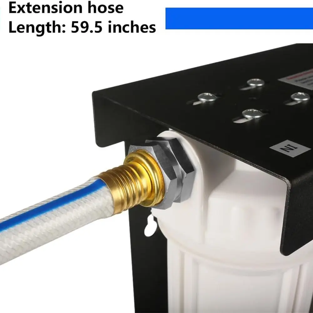 نظام فلتر مياه مزدوج RV ممتاز، تركيبات من الفولاذ المقاوم للصدأ خالية من الرصاص مقاس 3/4 بوصة |   يقلل الرواسب والكلور والطعم السيئ والروائح الكريهة، S