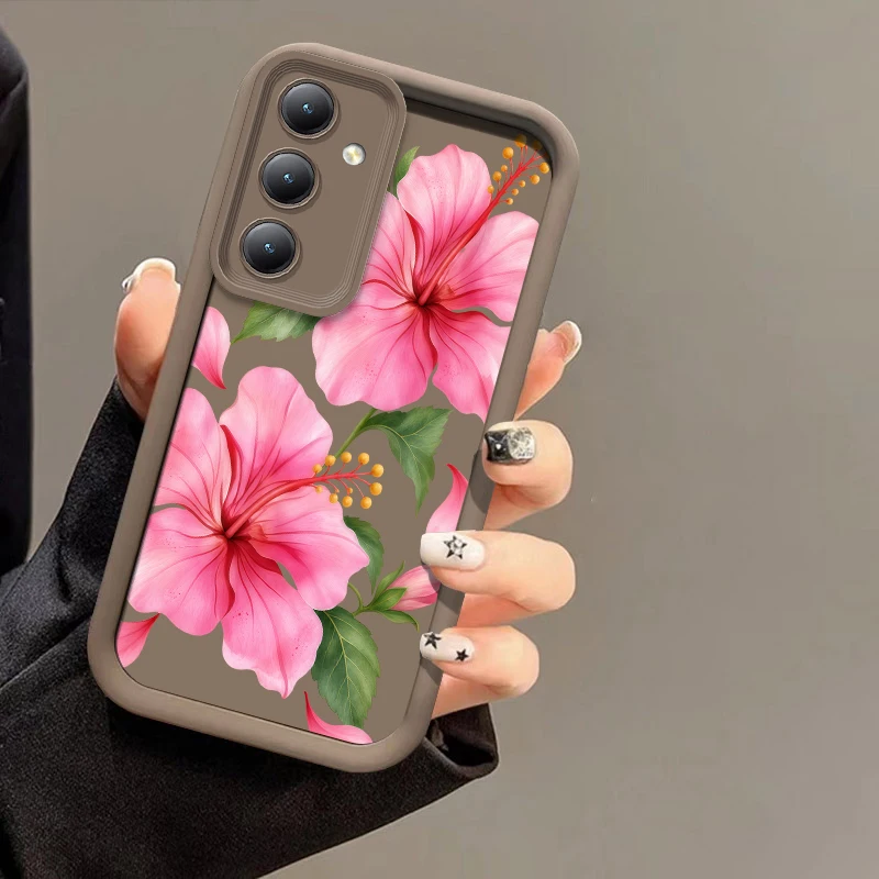 Flower Floral Pattern Phone Case For Samsung Galaxy S26 FE S25 Ultra S24 S23 S22 S21 S20 Plus Soft TPU Drop Resistant Cases Etui