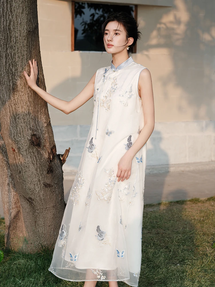 

Элегантное китайское платье в стиле ретро для женщин: летнее, таинственное, в национальном стиле, с красивой вышивкой, асимметричное.