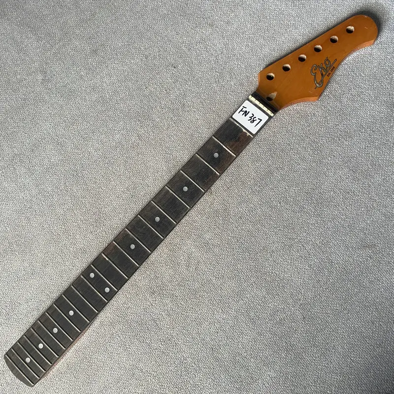 FN387 Original & Genuine EKO 6 Strings Electric Guitar Neck Maple with Rosewood 22 Frets 648mm Scales Length Paints Damages DIY