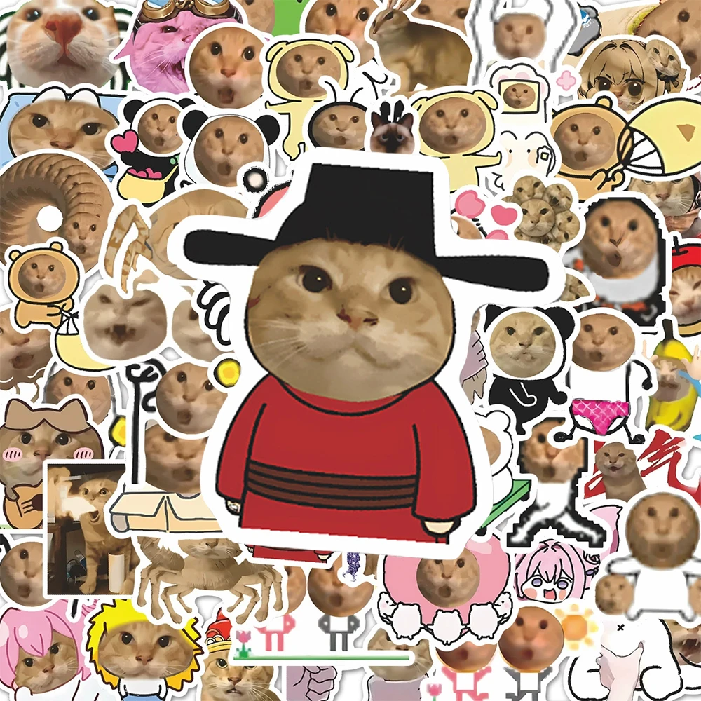 

10/30/64pcs Hot Creative Cat MEME Stickers Funny Decals DIY Luggage Stationery Phone Laptop Cute Cartoon Decoration Sticker Toy