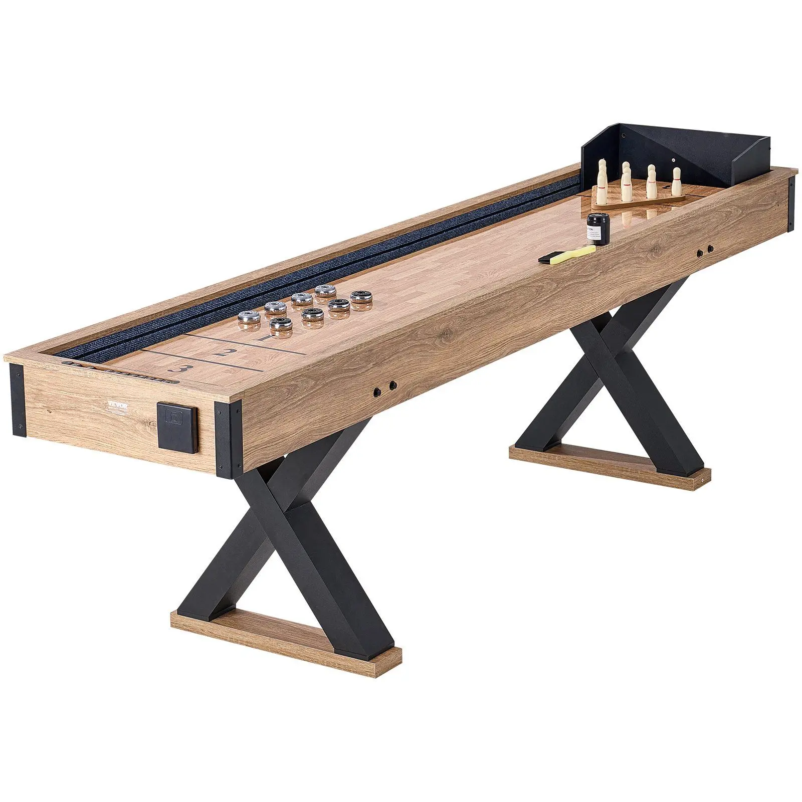 2 in 1 Combo Game Set 9 ft Shuffleboard and Bowling Table Without Light