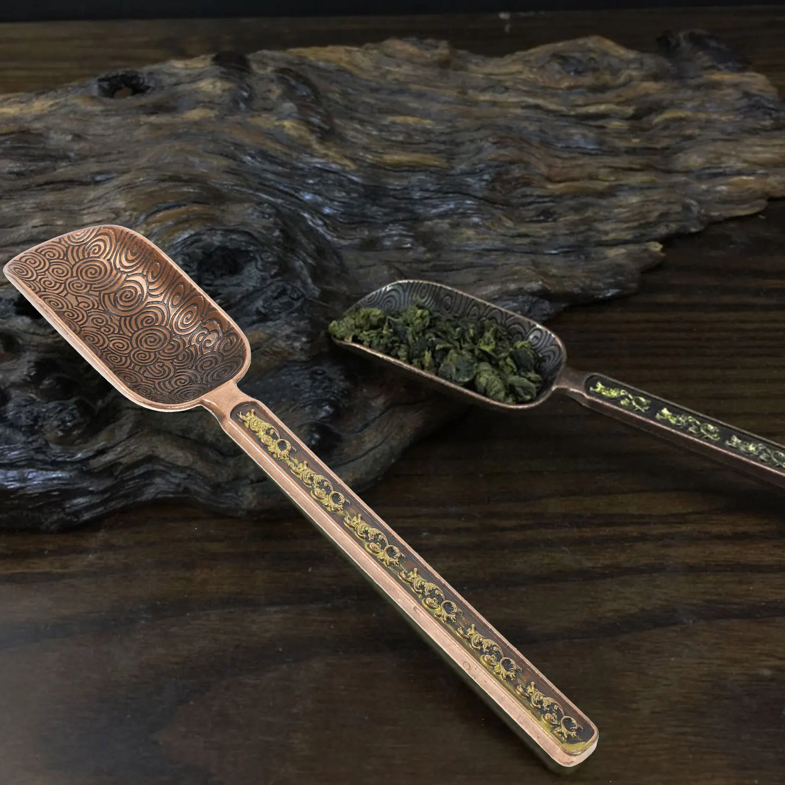 

Copper Tea Scoop Vintage Royal Style Loose Leaf Measuring Spoon Kitchen Bar Accessories Easy Clean Storage Gift
