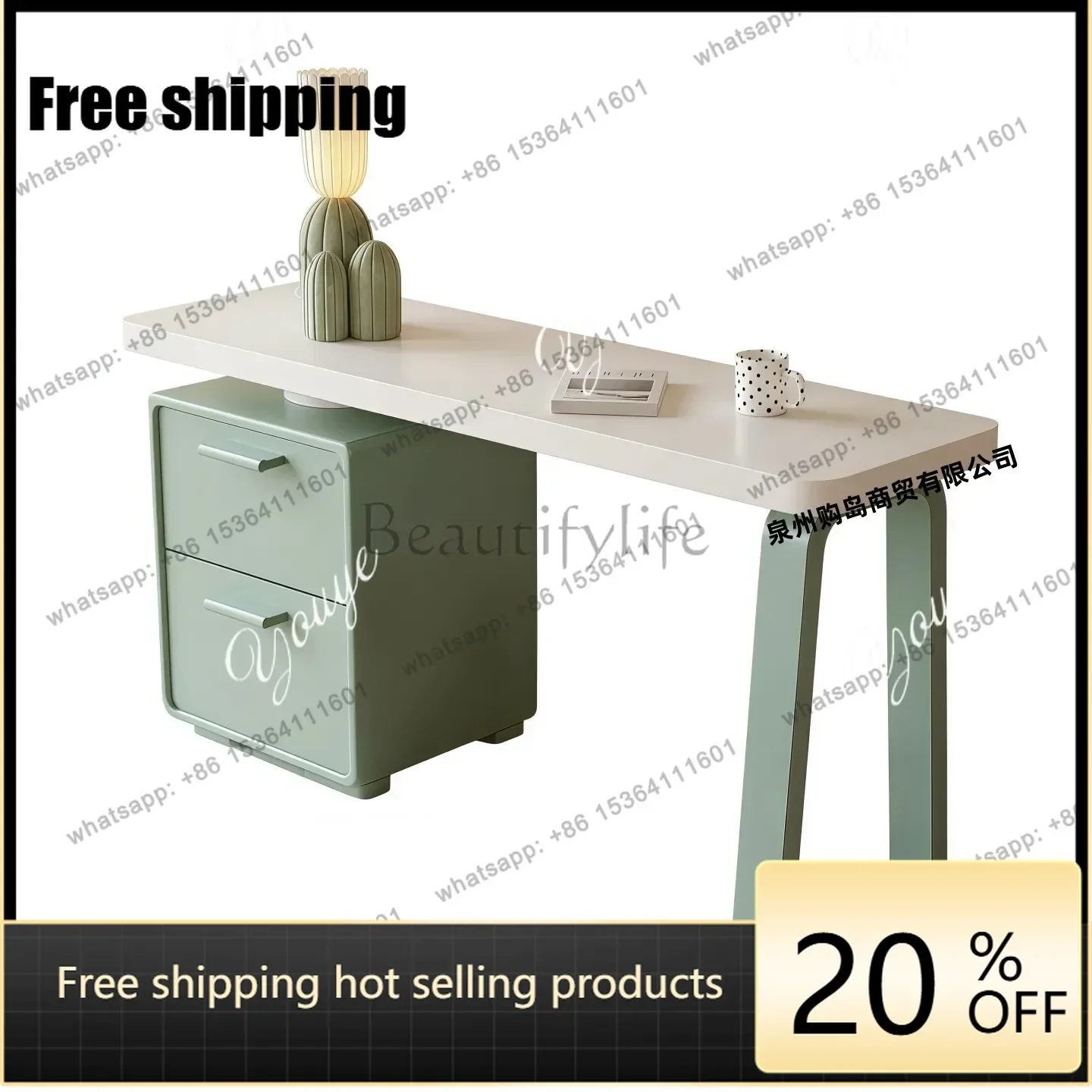 

zj. Cream Style Lacquered Desk, Home Desk, Writing Desk, Modern Minimalist Computer Desk