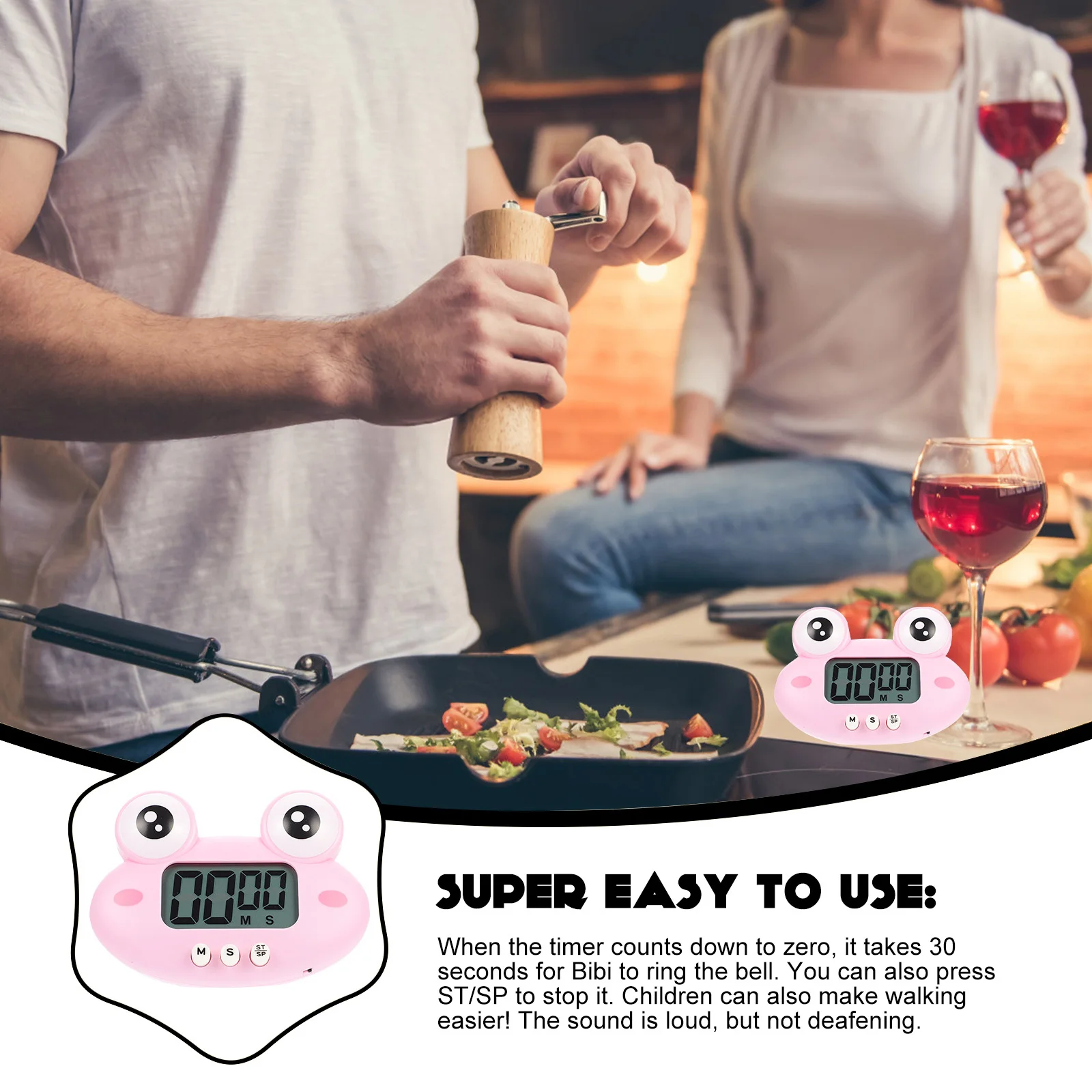 

1pc Electronic Timer Frogs Shaped Baking Cooking Work Study Reminder Timer For Play Exercise Control Lovely