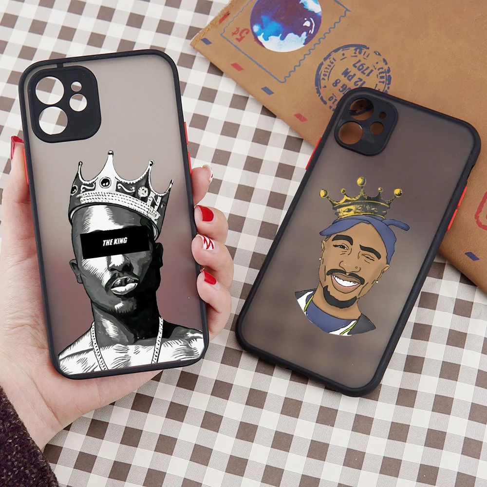 Tupac 2Pac Hip Hop Swag Matte Phone Case For iPhone 12 13 11 14 Pro Max Mini SE 7 8 Plus XS MAX XR Shockproof Hard Cover Fundas