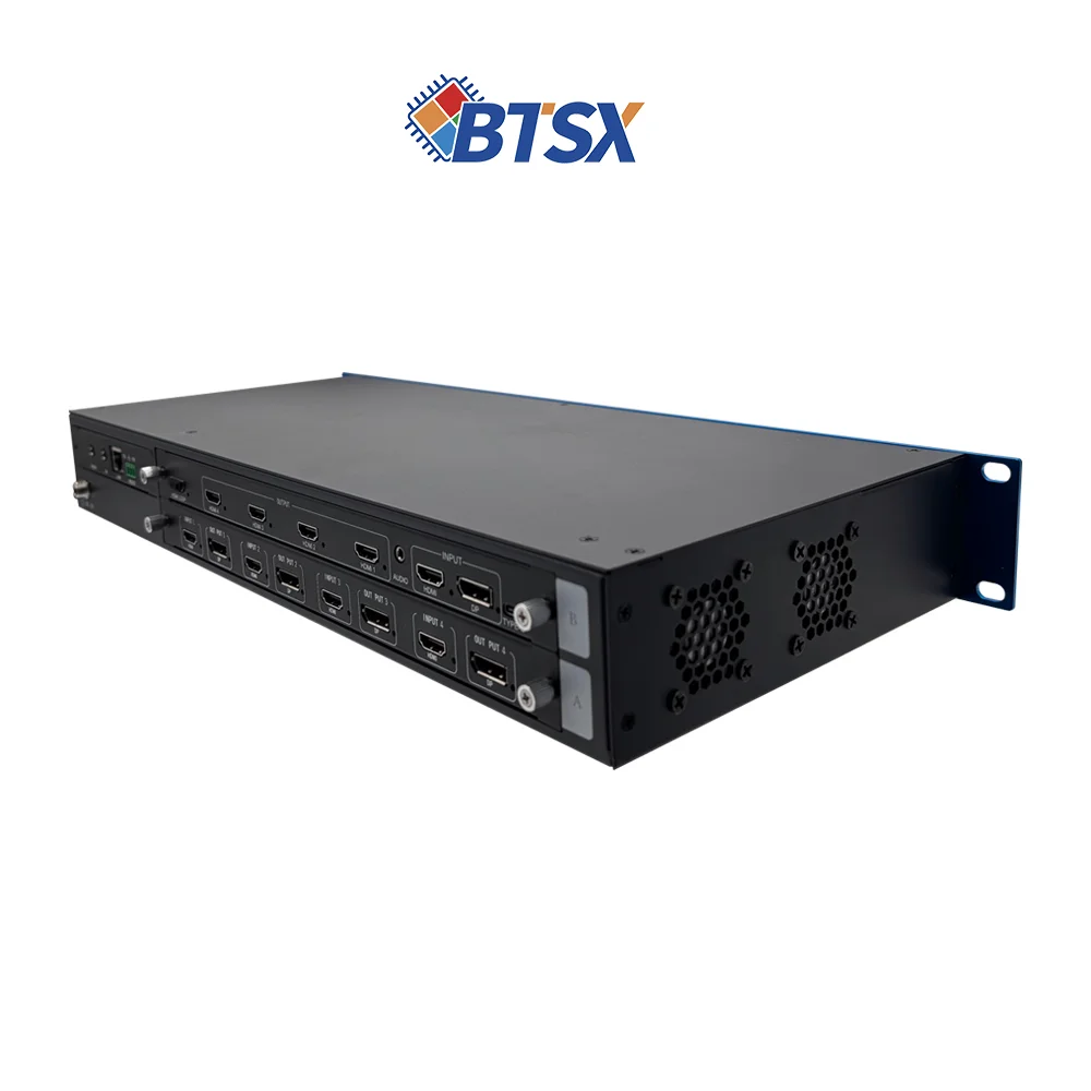 Bitvisus 4K60 Input 4x2K Output Pure Hardware Metal Video Wall Display 2x2 1x4 1x3 1x2 Multi-Channel Fusion Processor