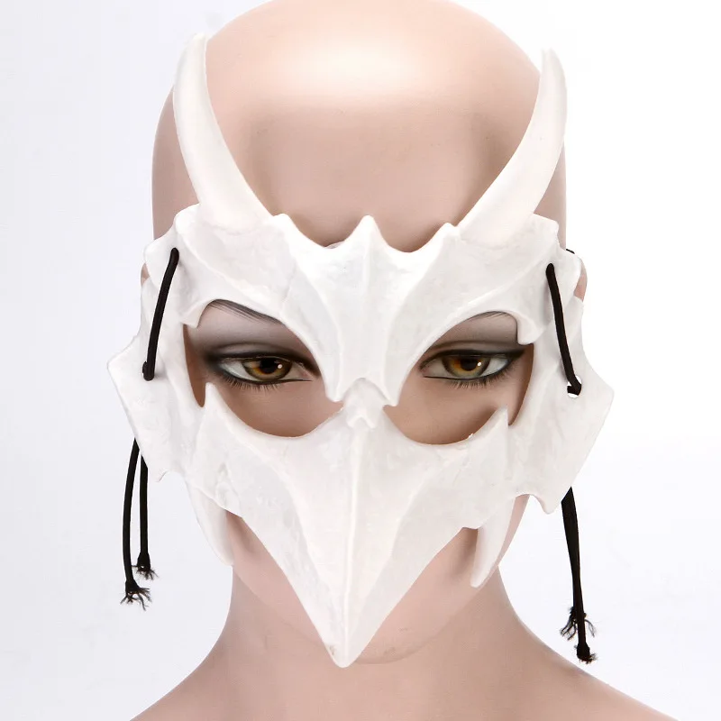 Halloween Masquerade Half-face Mask Anime MAG Cos Dragon God Fierce Tiger Night Fork Tengu Man Wolf Mask Performance Skull Masks