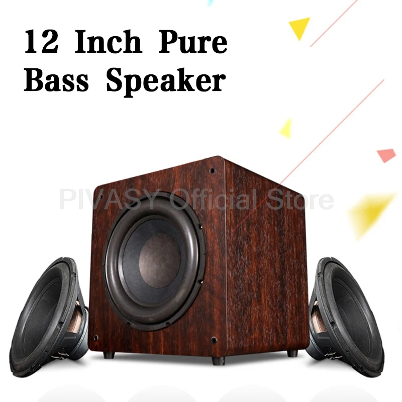 12 Inch Passive Subwoofer Speaker Long Stroke HiFi Fever  Wooden Subwoofer 4Ω High Fidelity Home Theater Amplifier Sound Box