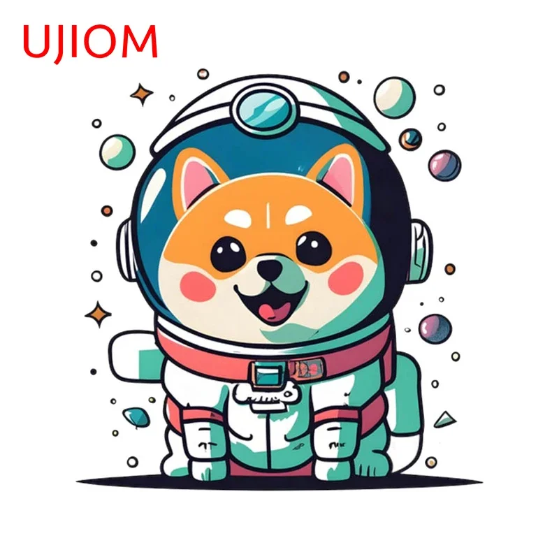 UJIOM 13cm X 12.6cm Shiba Inu Cute Cartoon Wall Stickers Creativite Amusing Air Conditioner Decal Decoration Accessories