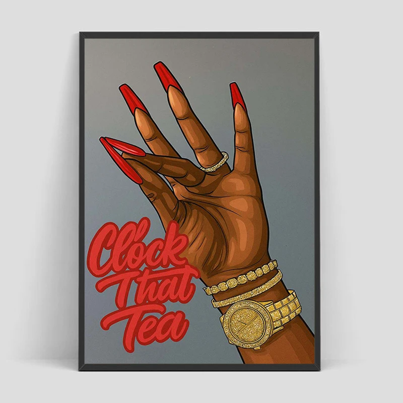 

Clock That Tea Gesture Poster Decorative Posters for Wall Decoration Sheets Art Mural Home Decor Room Aesthetic Coffee House Bar