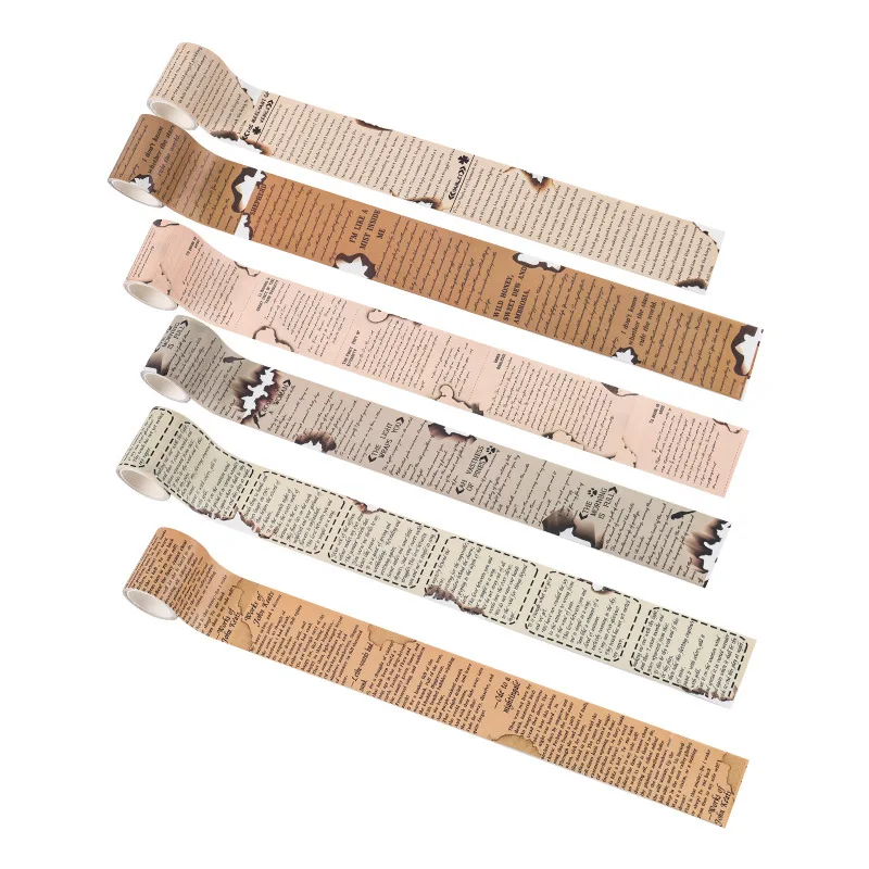 Journamm 50mm*3m Vintage Letters Washi Tapes DIY Scrapbooking Art Collage Junk Journal Adhesive Creative Stationery Decor Tapes