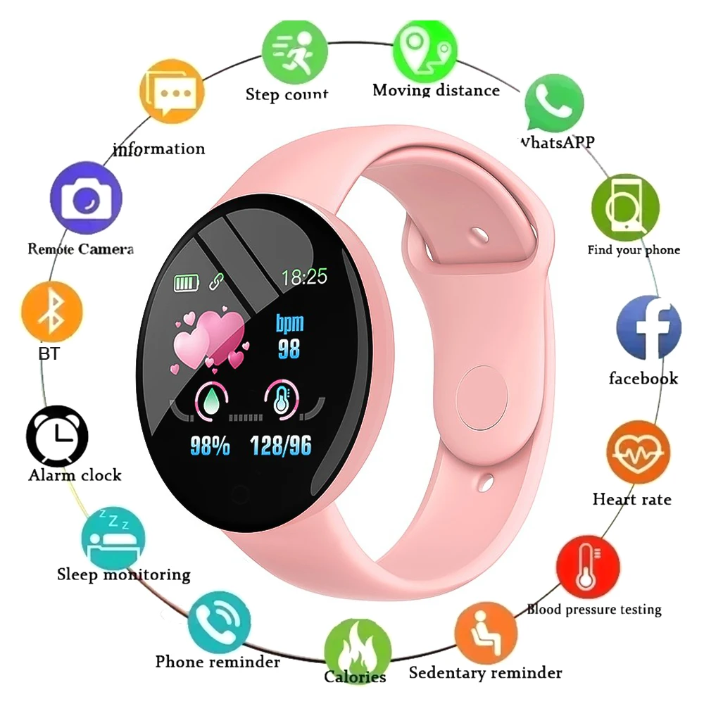 

Heart Rate Blood Pressure Smart Watch For Men Women Bluetooth Fitness Tracker Sport Bracelet Kids Smartwatch For IOS/Android