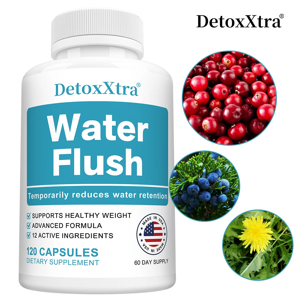 

Water Flush - Natural Water Away Capsules for Swollen Legs & Feet, Swelling & Bloat Relief with Dandelion & Green