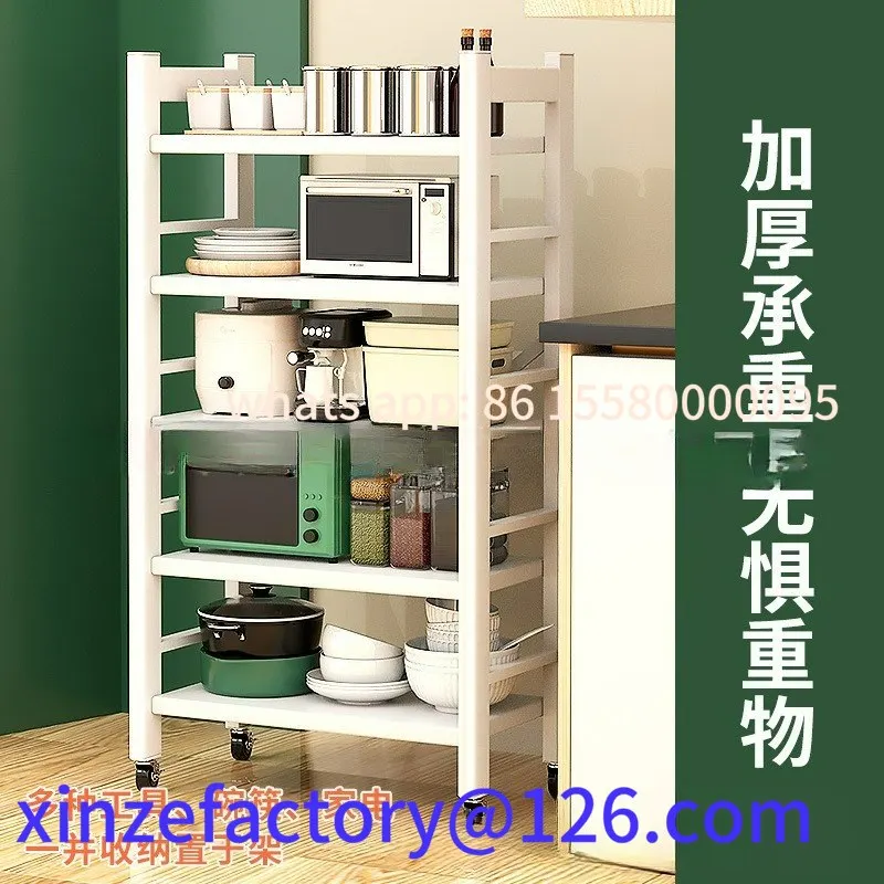 

Customized kitchen microwave oven storage floor mobile simple living room multi-purpose snack storage rack