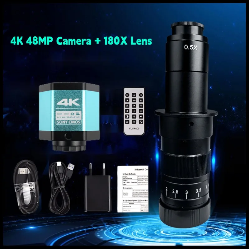 4K 48MP Ultra HD Microscope Camera Type-C HDMI interface,1/2.8in  SONY Sensor Industrial Microscope Camera For Soldering Repair