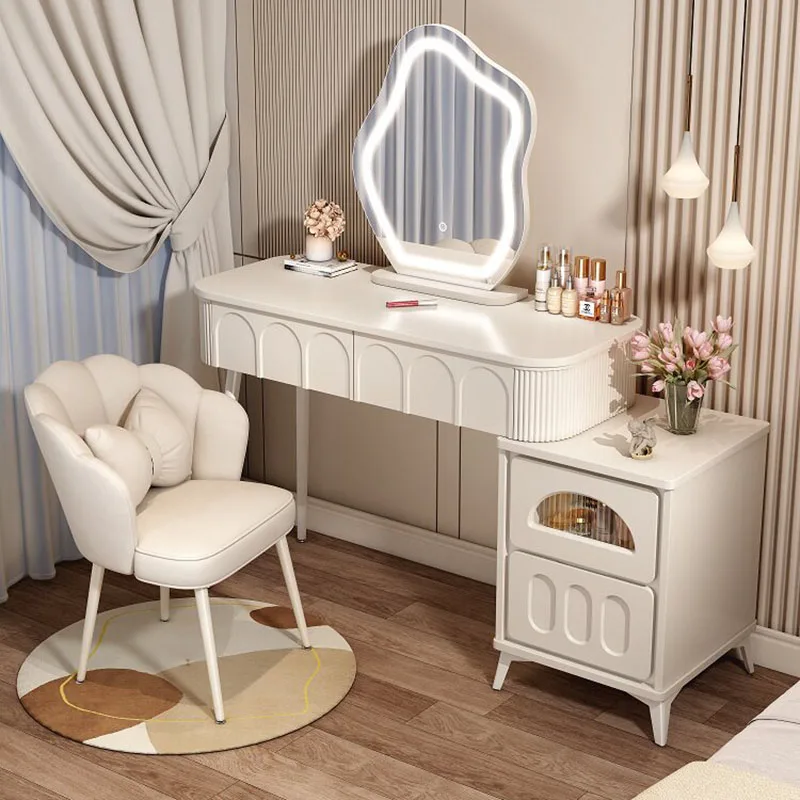 European Bedroom Vanity Table Modern Coffee Women Storage Drawers Dressing Table Comfortable Beauty Vestidores Home Furniture