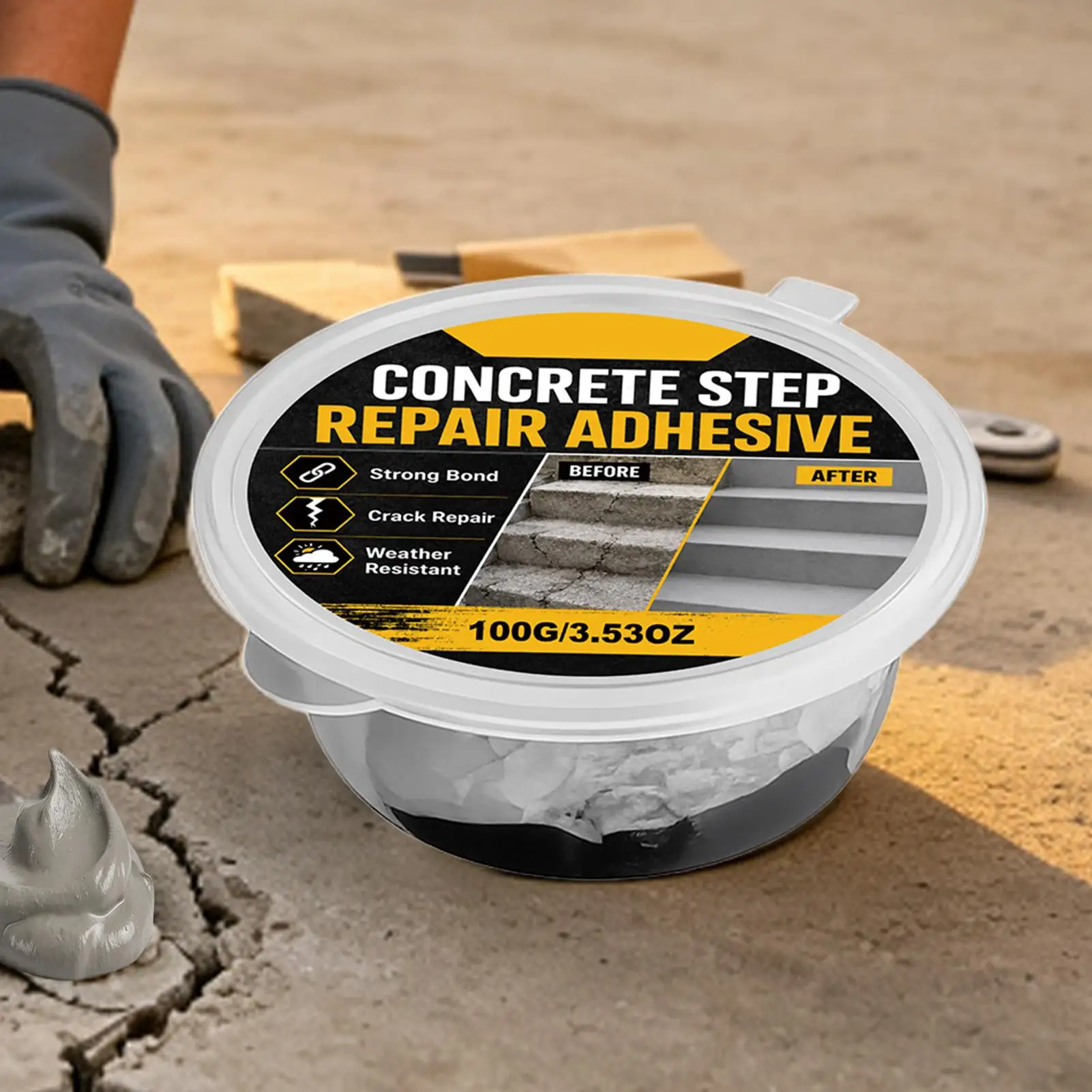 Concrete Sealant & Adhesive Waterproof Quick-Dry Elastic Crack Filler High-Strength Repair Compound for Driveway Garage Balcony