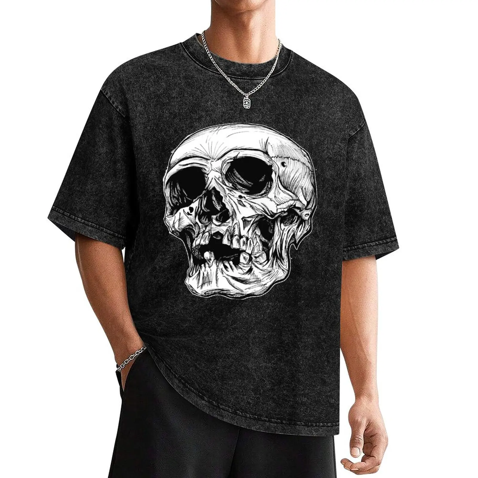 

Deformed Skull - Black and white T-Shirt Personalized t-shirt Man t-shirt mens t shirts pack