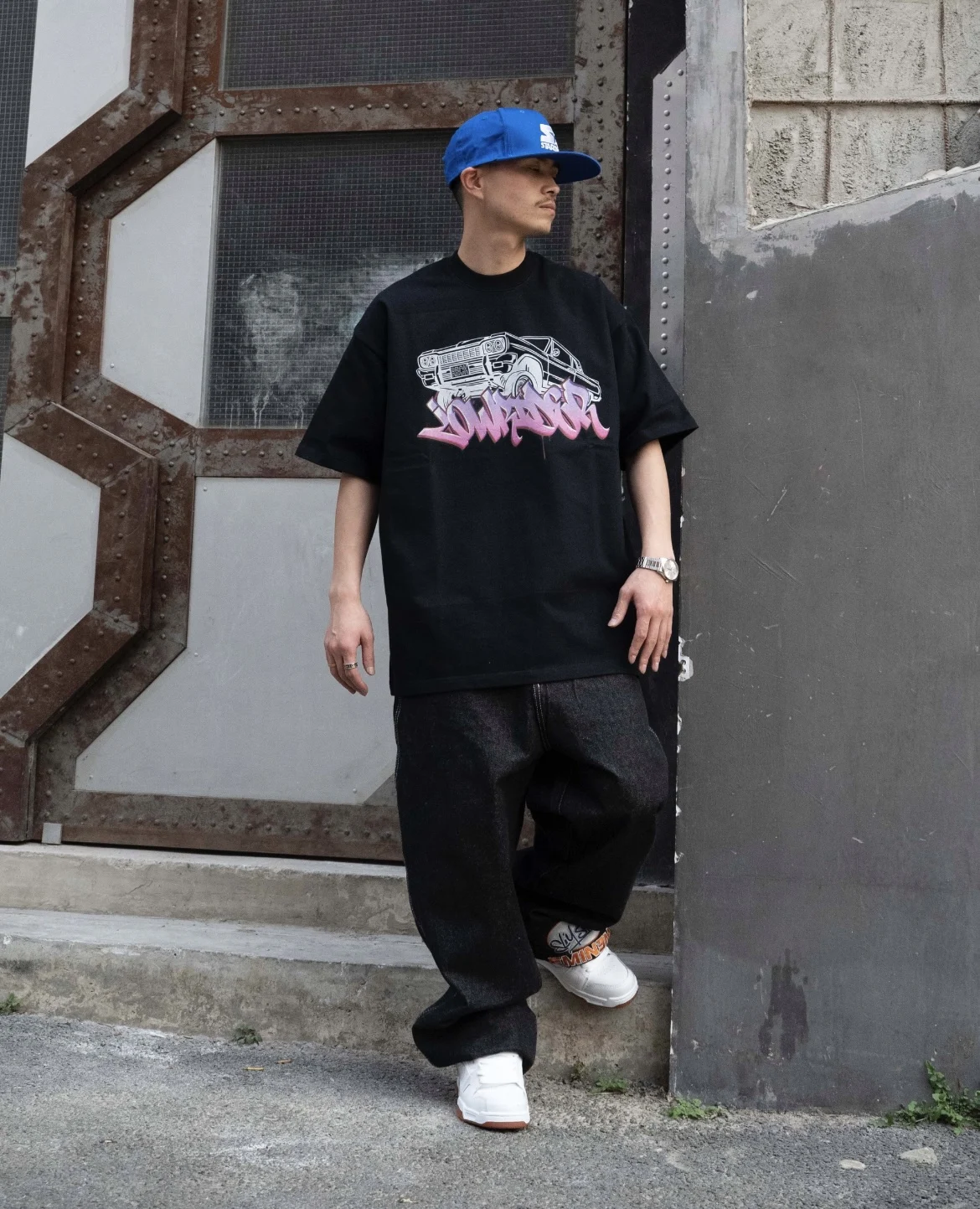 

Футболка оверсайз в стиле хип-хоп для стрит-дэнса, из чистого хлопка, с маленьким воротником, свободного кроя, в американском стиле олдскул, для уличной моды